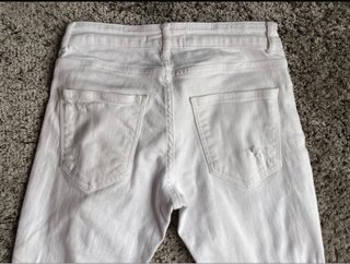 Pantalón vaquero blanco Zara slim Roto T38
