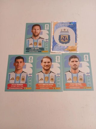 Cromos Panini Mundial Messi Romero De Paul