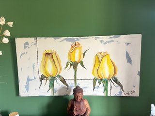 Cuadro Flores Amarillas El Corte Inglés 130x65