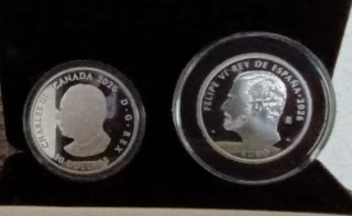 Monedas Plata España y Canadá