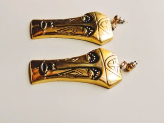 Pendientes vintage máscara tribal dorados