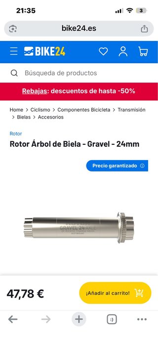 Eje Pedalier Rotor 24