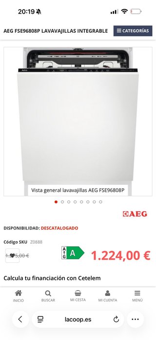 Lavavajillas Integrable AEG FSE96808P