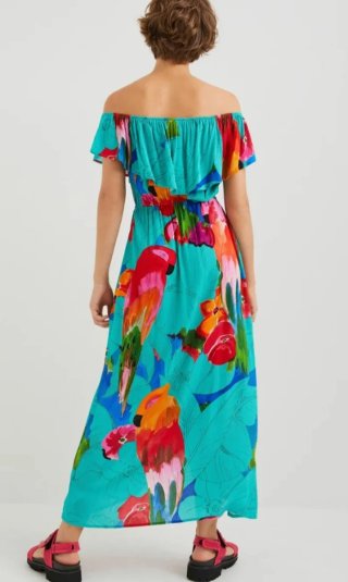 Vestido Desigual Multicolor y Turquesa