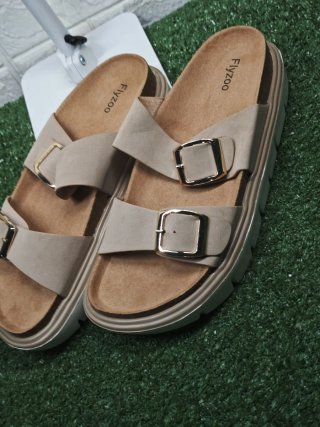 Sandalias Flyzoo Talla 40 Plataforma Doble Hebilla