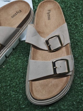 Sandalias Flyzoo Talla 40 Plataforma Doble Hebilla