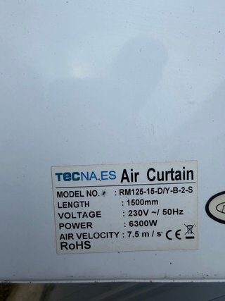 Cortina de aire Tecna ES RM125-150