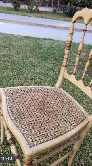 Silla vintage madera maciza rejilla