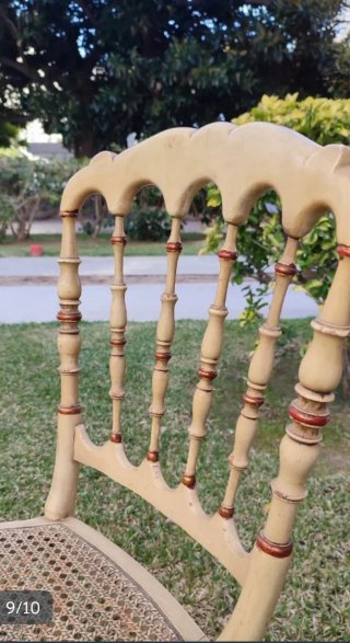 Silla vintage madera maciza rejilla