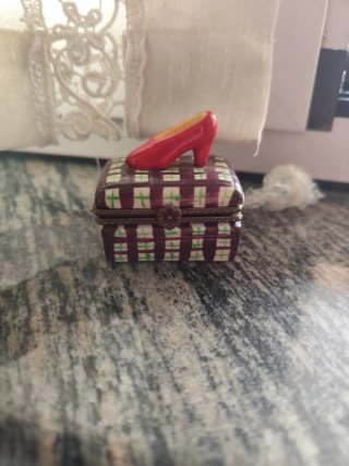 Miniatura cofanetto porcellana con scarpetta