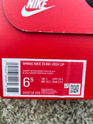 Nike Dunk High Up Mujer Talla 37.5 Verde Militar