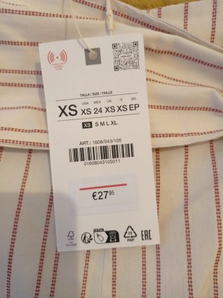 Pantalón corto rayas XS
