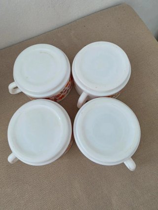 Lote 4 Tazas Arcopal Scania Flores Naranja
