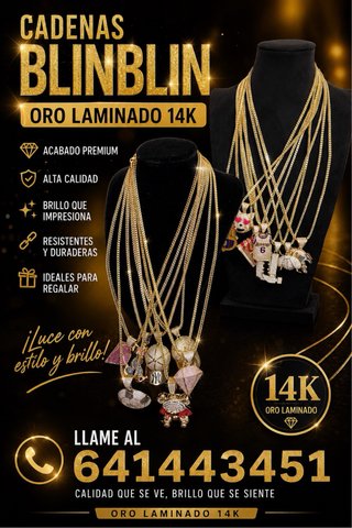 Modelo blin blin oro laminado 14k