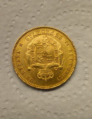 Moneda 25 Pesetas Oro Alfonso XII 1878