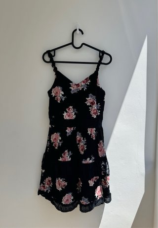 Vestido floral Only talla 34 negro estilo romántic