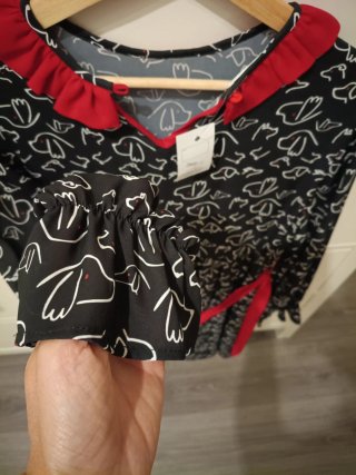 Vestido Sabay negro y rojo