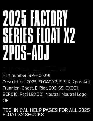 Amortiguador Fox Float X2 Factory 2025. NUEVO