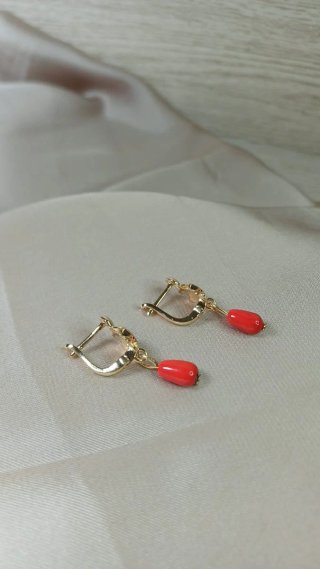 Pendientes Oro Corales Flor
