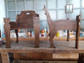 2 Sillas Antiguas Madera Únicas