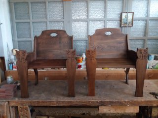 2 Sillas Antiguas Madera Únicas