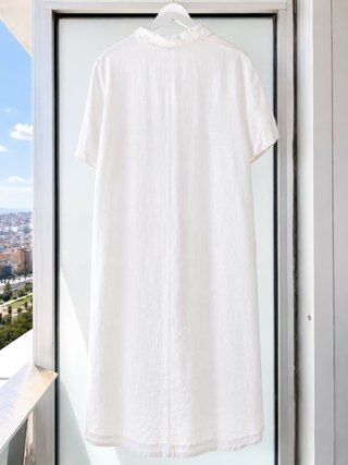 Vestido lino ZW Collection Zara M blanco