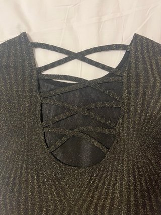 Vestido fiesta negro y dorado talla M