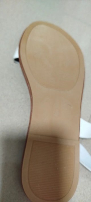 Sandalias planas blancas y marrones Talla 40 (26cm