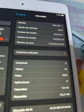 iPad Mini 4 128GB Plata