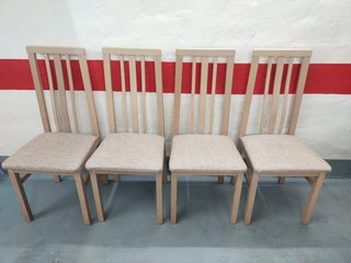 4 Sillas tapizadas armadura muy buen estado madera