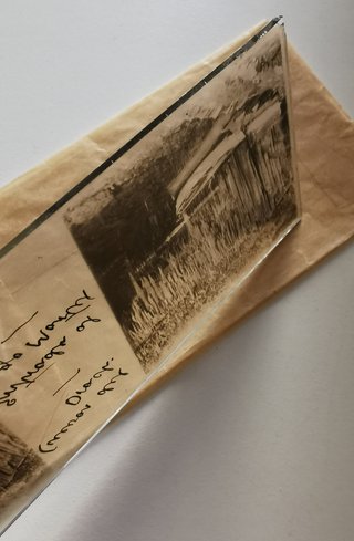 1926 Placa Fotográfica 3D Estereoscópica cristal