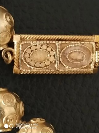 Patena de tres piezas Oro 22K con Colgante S.XVIII