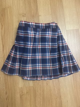 Falda Educere cuadros azul y rojo