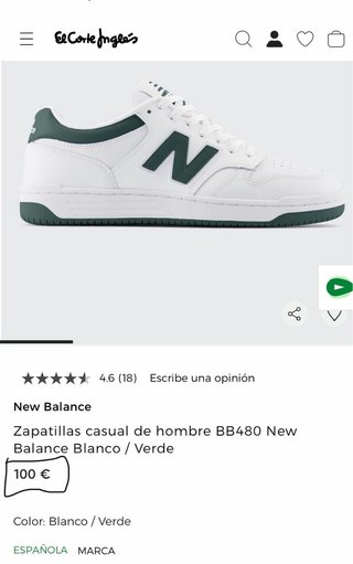 Zapatillas New Balance BB480 Hombre Blancas Verdes