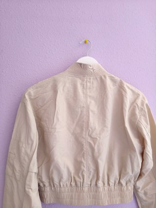 Chaqueta Bomber Mango Beige Talla XS