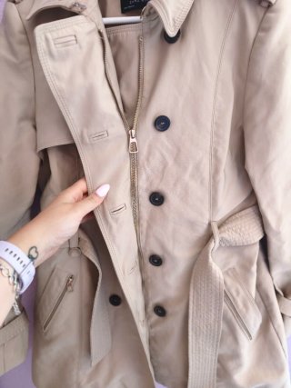 Gabardina Zara Beige Talla L