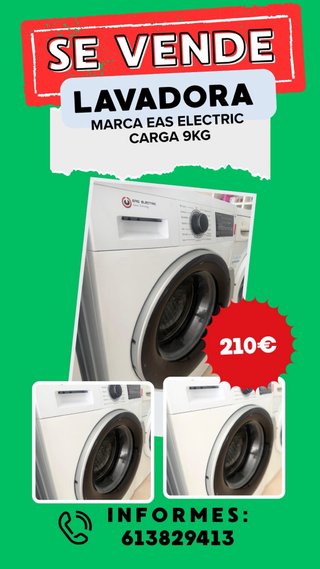 Lavadora Eas Electric Carga 9Kg