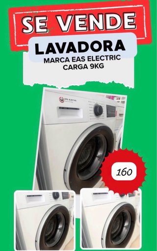 Lavadora Eas Electric Carga 9Kg