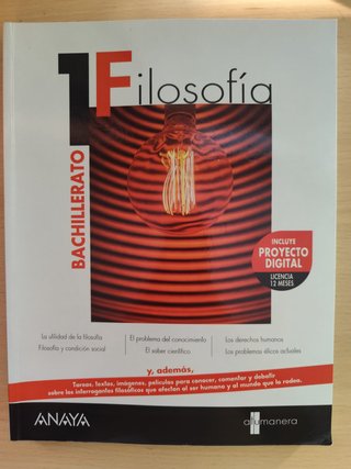 Libro Filosofía 1 Bachillerato ANAYA