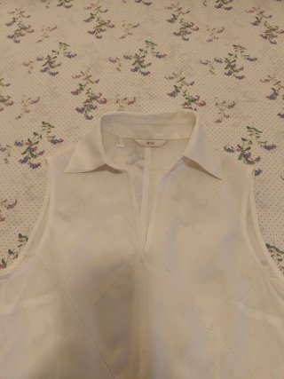 Blusa Mango Lino Blanca Sin Mangas