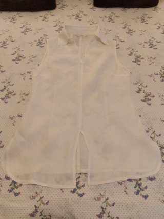 Blusa Mango Lino Blanca Sin Mangas