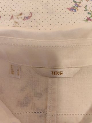 Blusa Mango Lino Blanca Sin Mangas