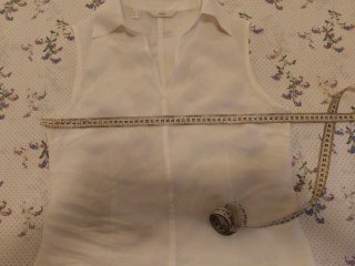 Blusa Mango Lino Blanca Sin Mangas