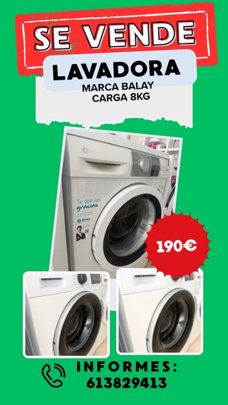 Lavadora Balay Carga 8KG