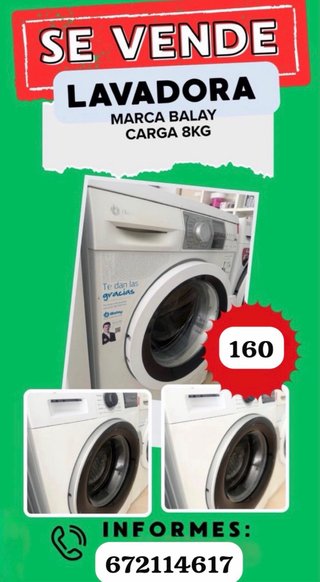 Lavadora Balay Carga 8KG