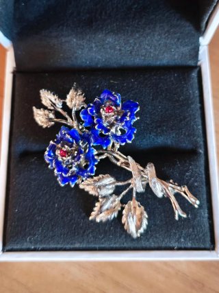Broche floral de Plata
