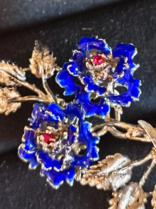 Broche floral de Plata