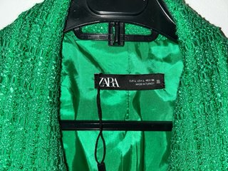 Blazer Americana Zara Verde Talla L