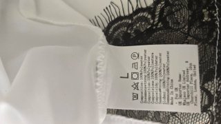 Top lencero encaje blanco/negro talla L