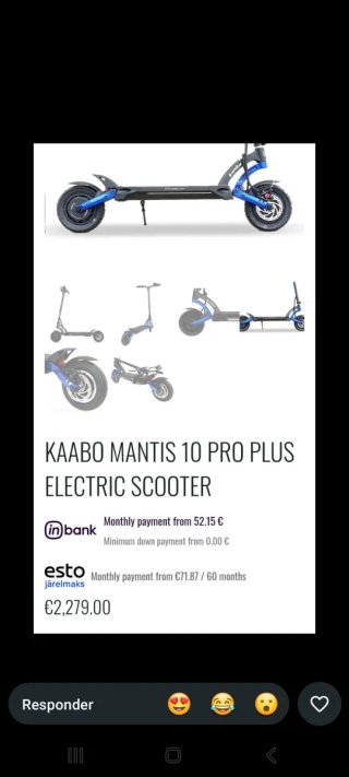 Patinete Eléctrico Kaabo Mantis 10 Pro Plus